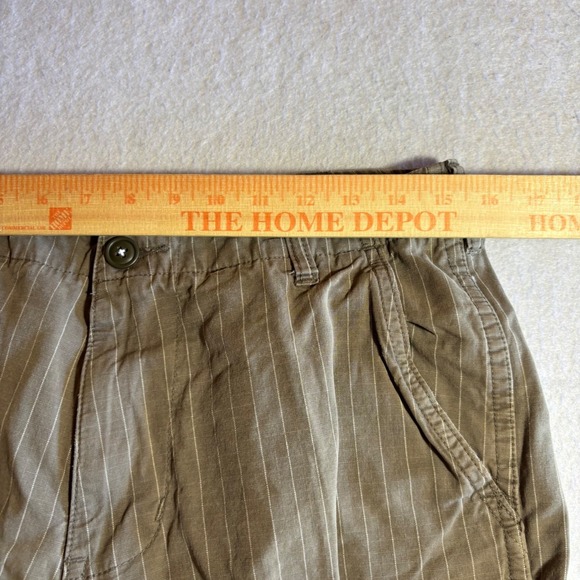 Vintage Stussy Mens Cargo Pants Tan Pinstripe Drawstring Bottom Size‎ 30 Cotton - Picture 7 of 12